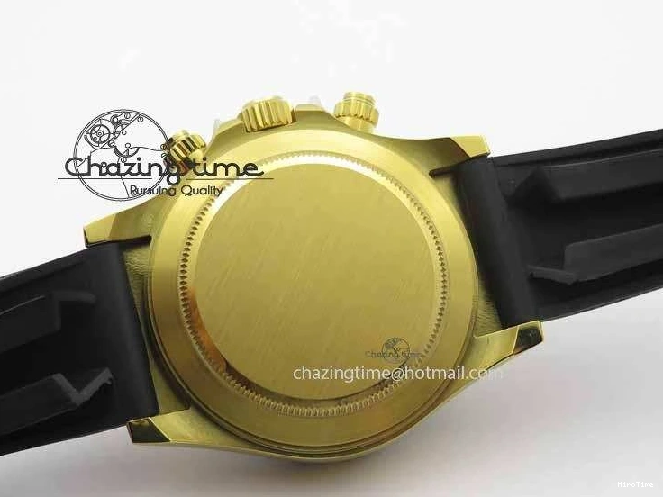 MiroTime 0417 Timeless Daytona YG 116518LN JH Best Edition White Dial On Rubber Strap A4130 (Free XS rubber strap) 3643